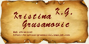 Kristina Grušanović vizit kartica